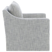 Winter Upholstered Sloped Arm Accent Swivel Chair Grey - 904137