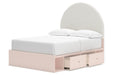 Wistenpine Blush Upholstered Youth One Side Storage Panel Bedroom Set - Gate FurnitureYouth Bedroom Set