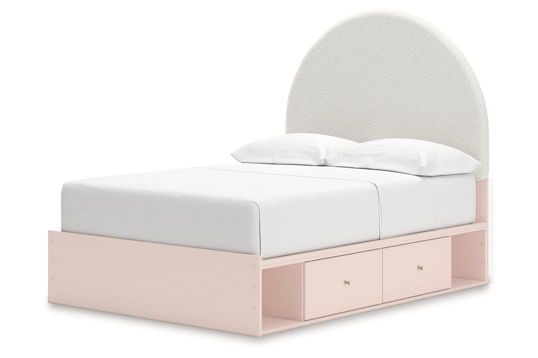 Wistenpine Blush Upholstered Youth Two Side Storage Panel Bedroom Set - Gate FurnitureYouth Bedroom Set