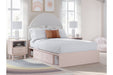 Wistenpine Blush Upholstered Youth Two Side Storage Panel Bedroom Set - Gate FurnitureYouth Bedroom Set