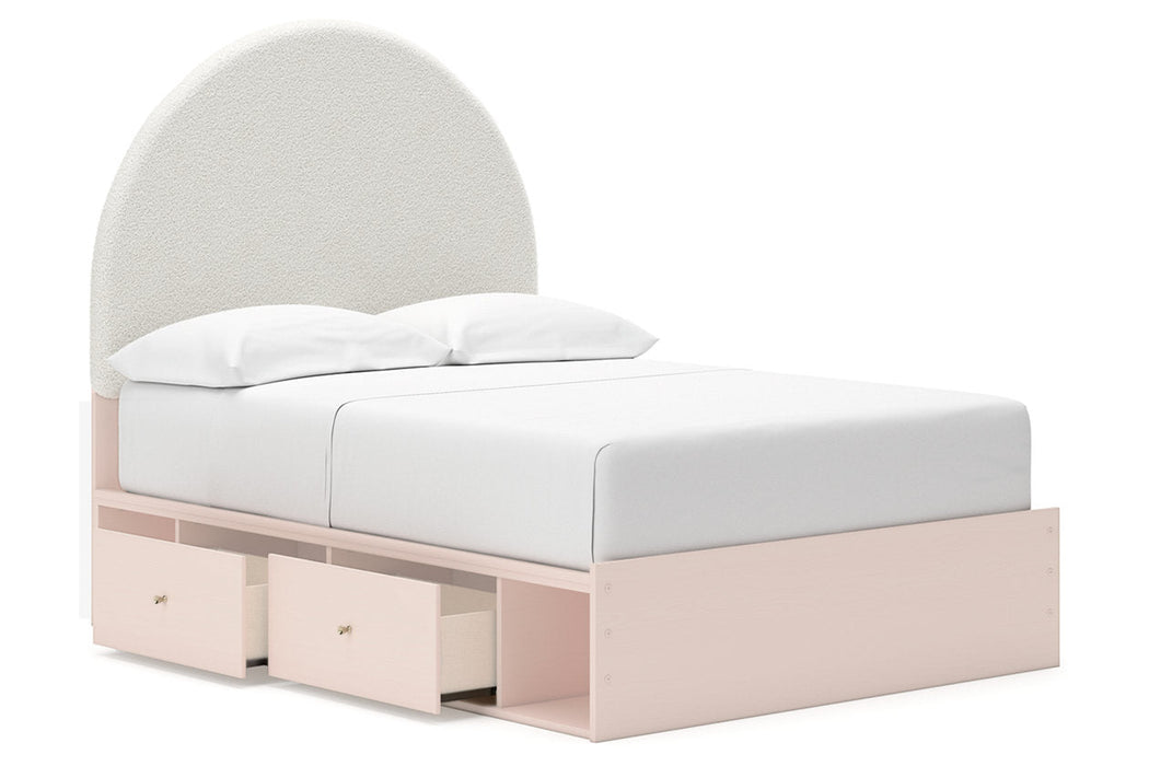 Wistenpine Blush Upholstered Youth Two Side Storage Panel Bedroom Set - Gate FurnitureYouth Bedroom Set