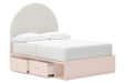 Wistenpine Blush Upholstered Youth Two Side Storage Panel Bedroom Set - Gate FurnitureYouth Bedroom Set