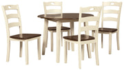 Woodanville Cream/Brown 5 - Piece Drop Leaf Dining Set - Lara FurnitureDining Room Set