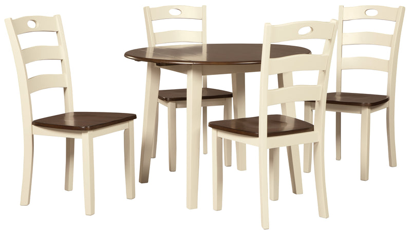 Woodanville Cream/Brown 5 - Piece Drop Leaf Dining Set - Lara FurnitureDining Room Set