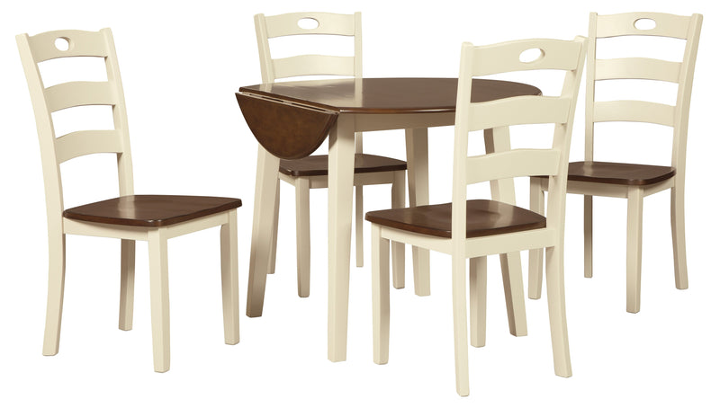 Woodanville Cream/Brown 5 - Piece Drop Leaf Dining Set - Lara FurnitureDining Room Set