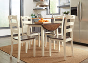 Woodanville Cream/Brown 5 - Piece Drop Leaf Dining Set - Lara FurnitureDining Room Set