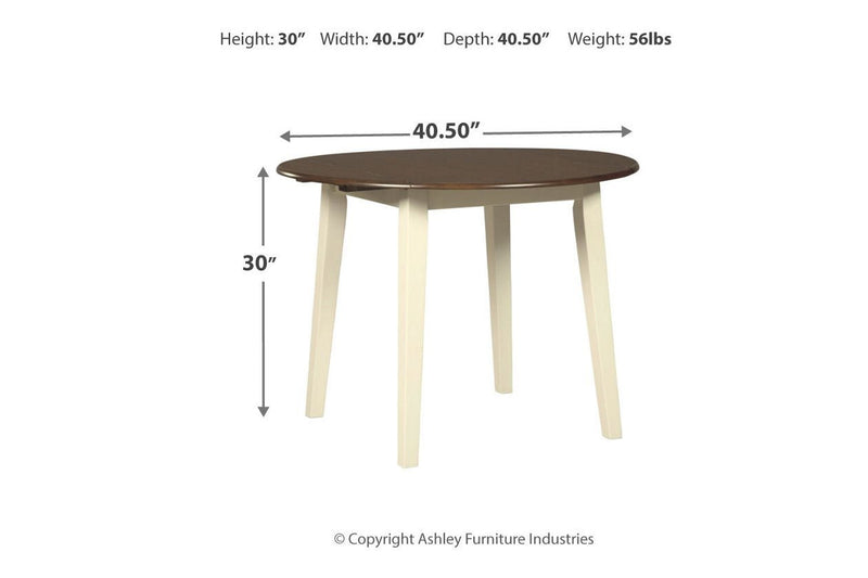 Woodanville Cream/Brown Dining Drop Leaf Table - Lara FurnitureDining Table