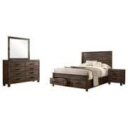 Woodmont 4-piece Eastern King Bedroom Set Golden Brown - 222631KE-S4