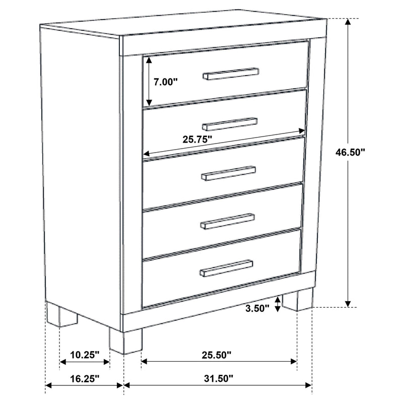 Woodmont 5-drawer Bedroom Chest Rustic Golden Brown - 222635
