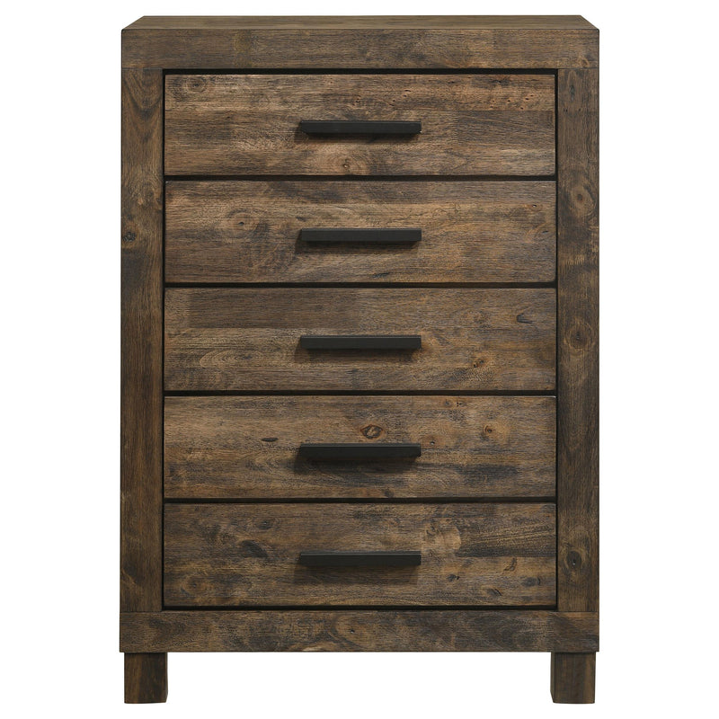 Woodmont 5-drawer Bedroom Chest Rustic Golden Brown - 222635