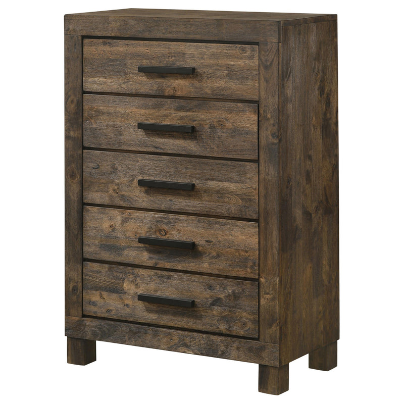 Woodmont 5-drawer Bedroom Chest Rustic Golden Brown - 222635