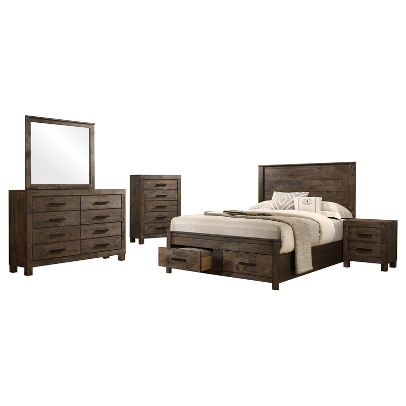 Woodmont 5-piece Eastern King Bedroom Set Golden Brown - 222631KE-S5