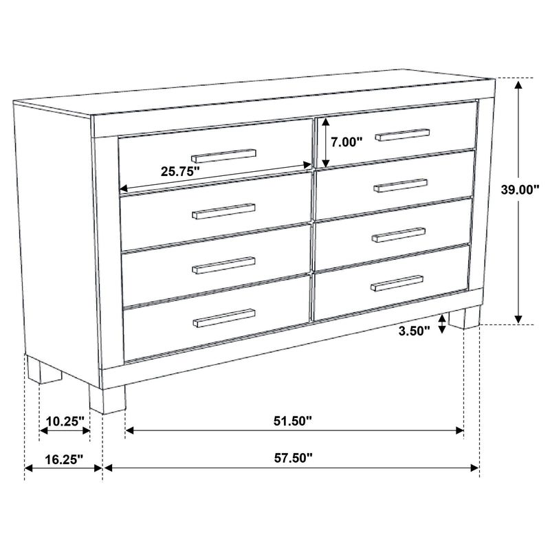 Woodmont 8-drawer Dresser Rustic Golden Brown - 222633