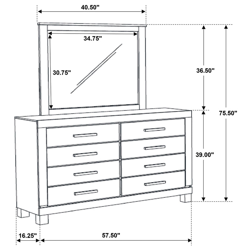 Woodmont 8-drawer Dresser with Mirror Rustic Golden Brown - 222633M