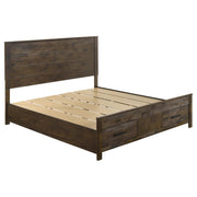 Woodmont Eastern King Storage Bed Rustic Golden Brown - 222631KE