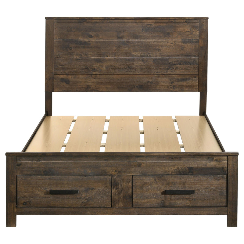Woodmont Wood Queen Storage Panel Bed Rustic Golden Brown - 222631Q