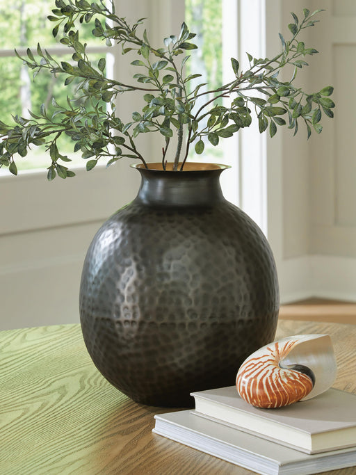 Woody Pewter/Gold Finish Vase - A2000844