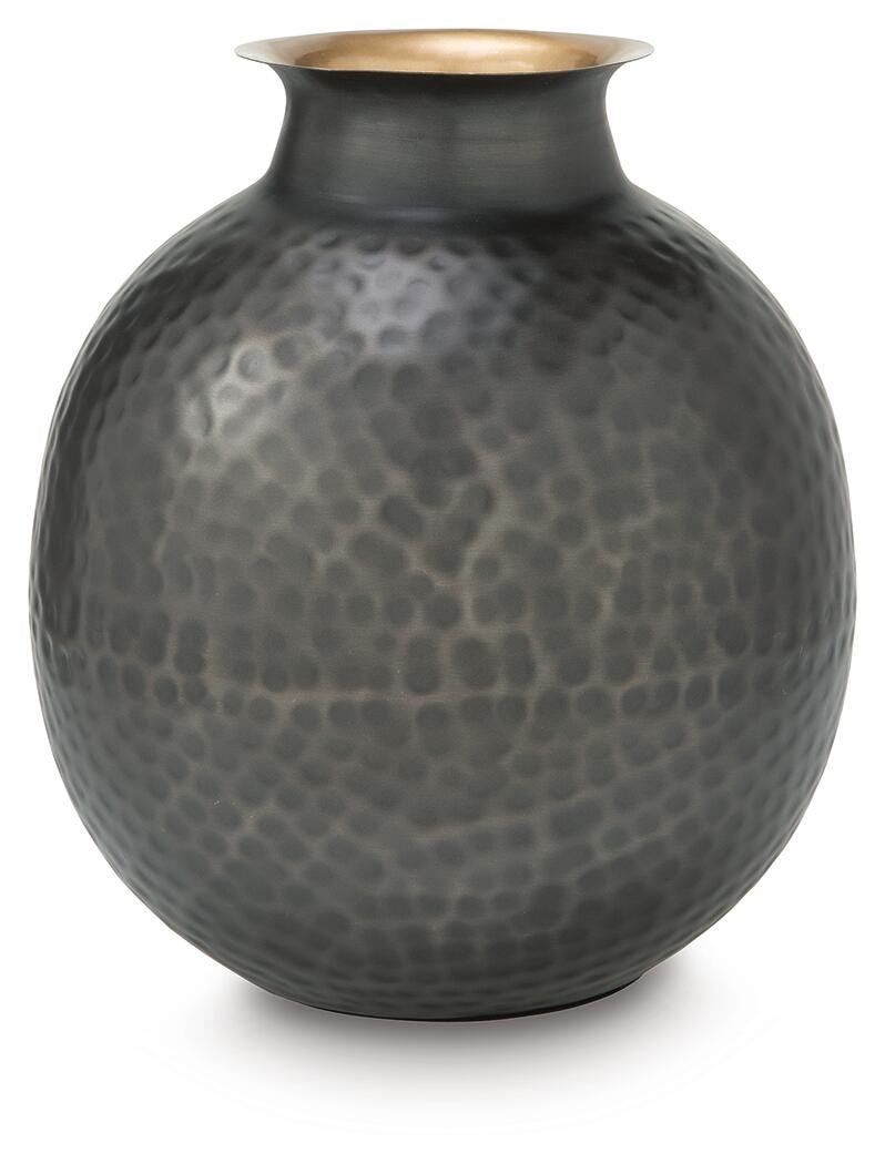 Woody Pewter/Gold Finish Vase - A2000844