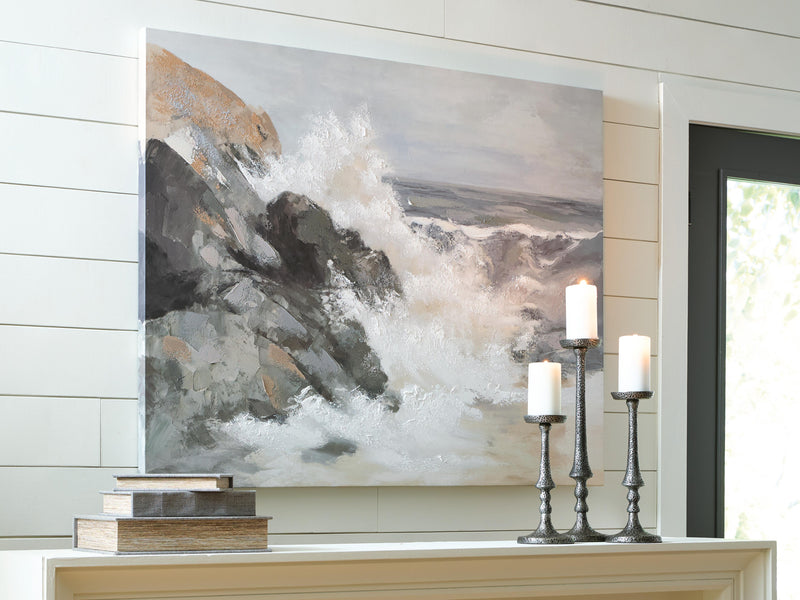 Worthner Tan/Gray/White Wall Art - A8000483