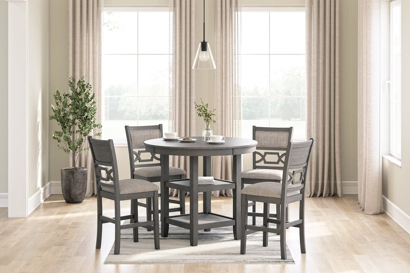 Wrenning Gray Counter Height Dining Table and 4 Barstools (Set of 5) - D425-223