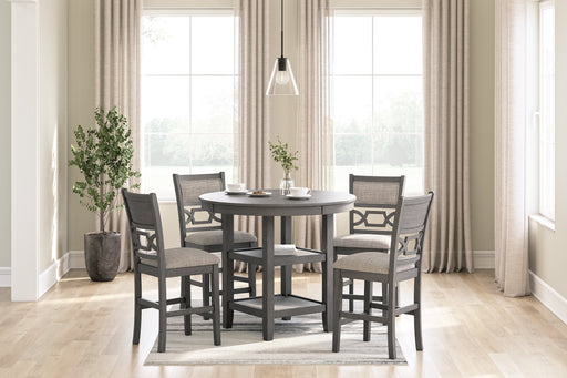 Wrenning Gray Counter Height Dining Table and 4 Barstools (Set of 5) - D425-223