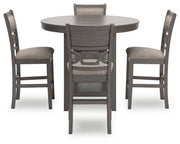 Wrenning Gray Counter Height Dining Table and 4 Barstools (Set of 5) - D425-223