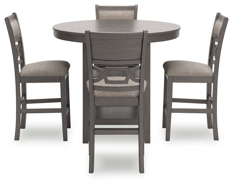 Wrenning Gray Counter Height Dining Table and 4 Barstools (Set of 5) - D425-223