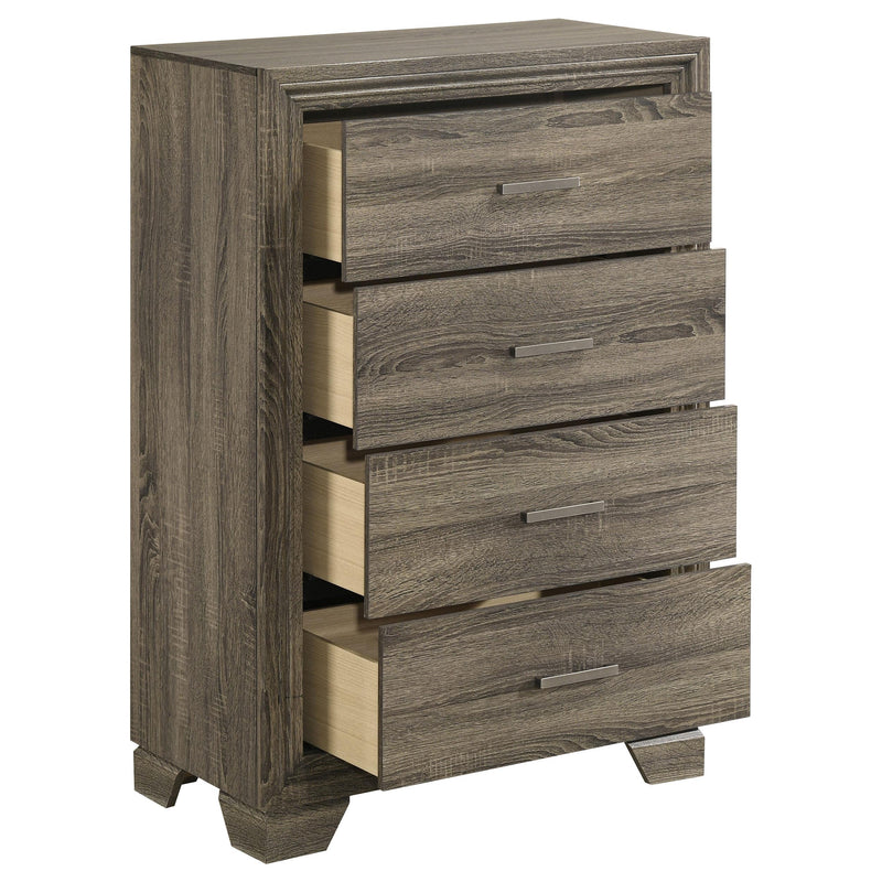 Wright 4-drawer Chest of Drawers Brown Oak - 223345