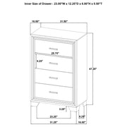 Wright 4-drawer Chest of Drawers Brown Oak - 223345