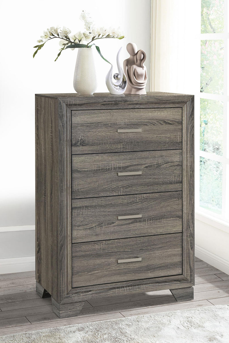 Wright 4-drawer Chest of Drawers Brown Oak - 223345