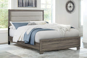Wright 52-inch Upholstered California King Bed Brown Oak - 223341KW