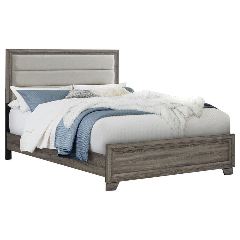 Wright 52-inch Upholstered Eastern King Bed Brown Oak - 223341KE