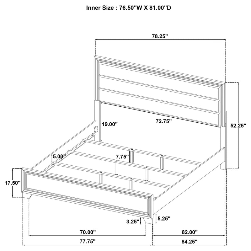 Wright 52-inch Upholstered Eastern King Bed Brown Oak - 223341KE