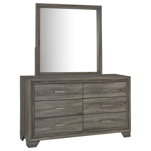 Wright 6-drawer Dresser and Mirror Brown Oak - 223343M