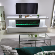 WTVS101 71X16X26 INCHES WHITE TV STAND FIREPLACE WITH BLUETOOTH SPEAKERS - 210000007812