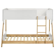 Wyatt Wood Twin Over Twin Bunk Bed White and Natural  - 460510
