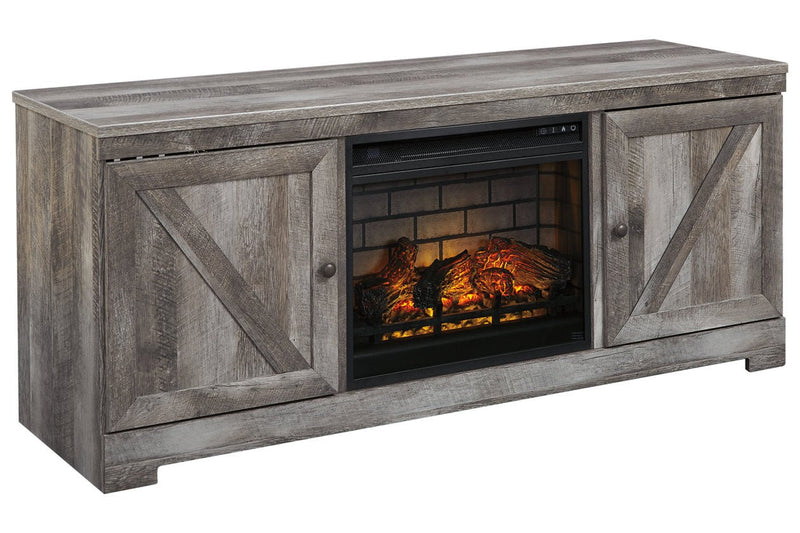 Wynnlow Gray 63" TV Stand with Electric Fireplace - Lara FurnitureTV Stand
