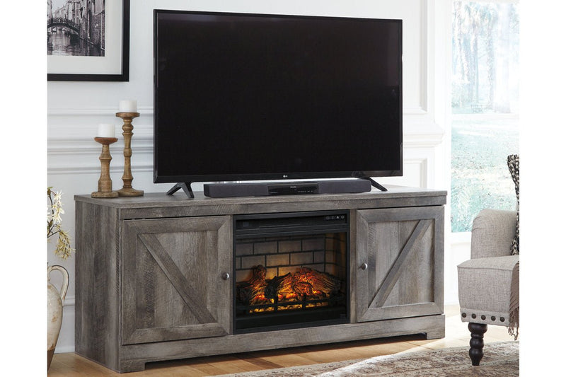 Wynnlow Gray 63" TV Stand with Electric Fireplace - Lara FurnitureTV Stand