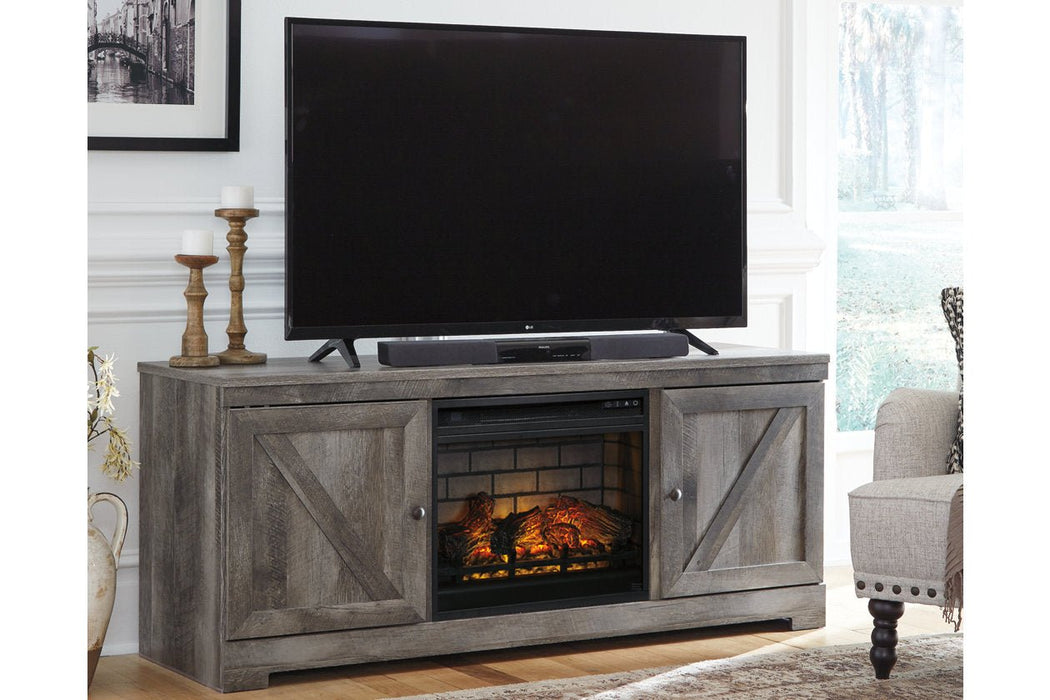Wynnlow Gray 63" TV Stand with Electric Fireplace - Gate FurnitureTV Stand
