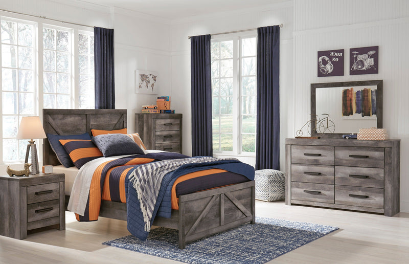Wynnlow Gray Crossbuck Panel Youth Bedroom Set - Lara FurnitureYouth Bedroom Set