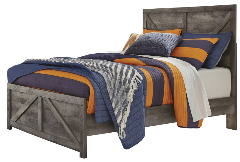 Wynnlow Gray Full Crossbuck Panel Bed - Gate FurnitureFull Bed