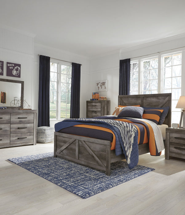 Wynnlow Gray Full Crossbuck Panel Bed - Gate FurnitureFull Bed