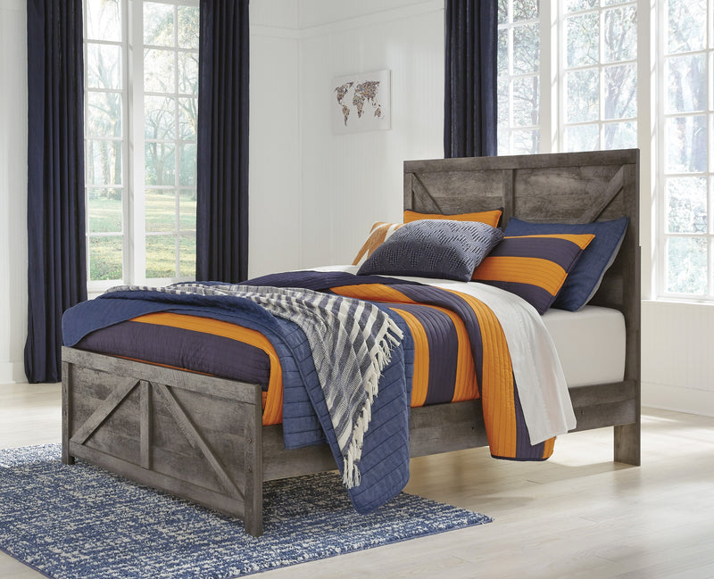 Wynnlow Gray Full Crossbuck Panel Bed - Gate FurnitureFull Bed