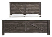 Wynnlow Gray King Crossbuck Panel Bed - Lara FurnitureKing Bed