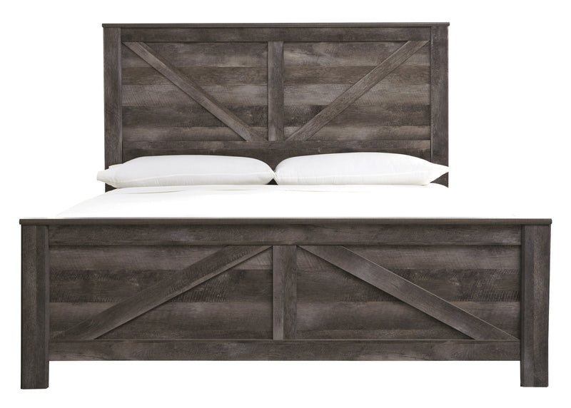 Wynnlow Gray King Crossbuck Panel Bed - Lara FurnitureKing Bed
