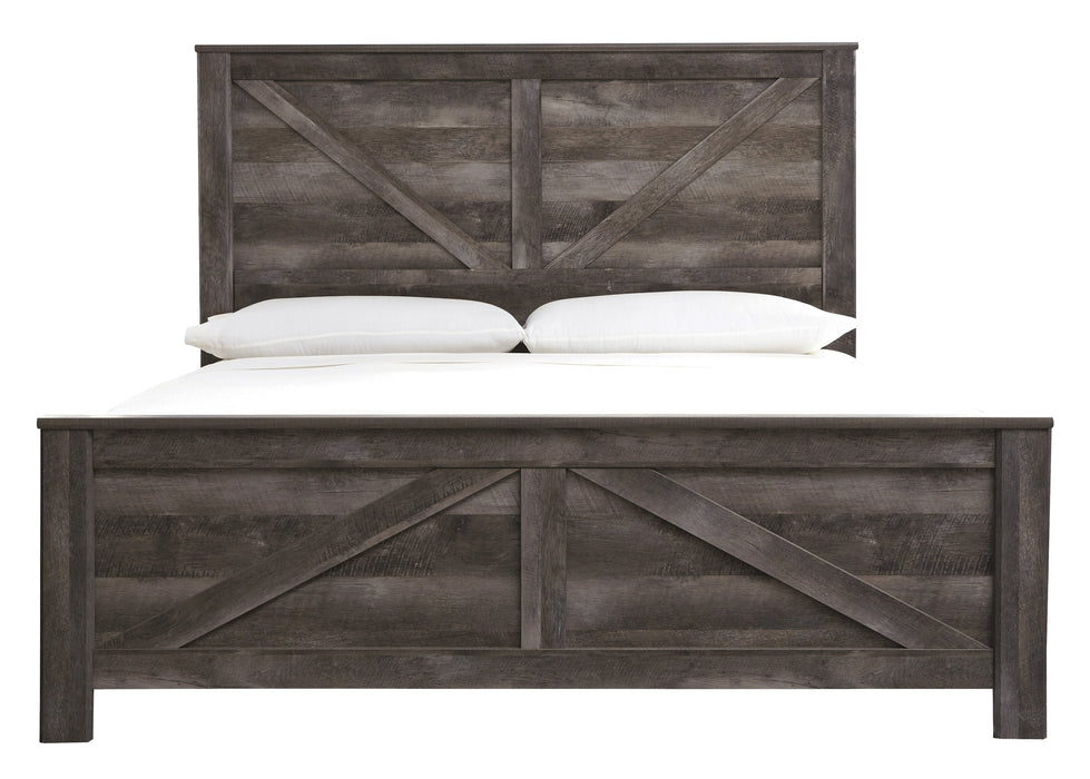 Wynnlow Gray King Crossbuck Panel Bed - Gate FurnitureKing Bed
