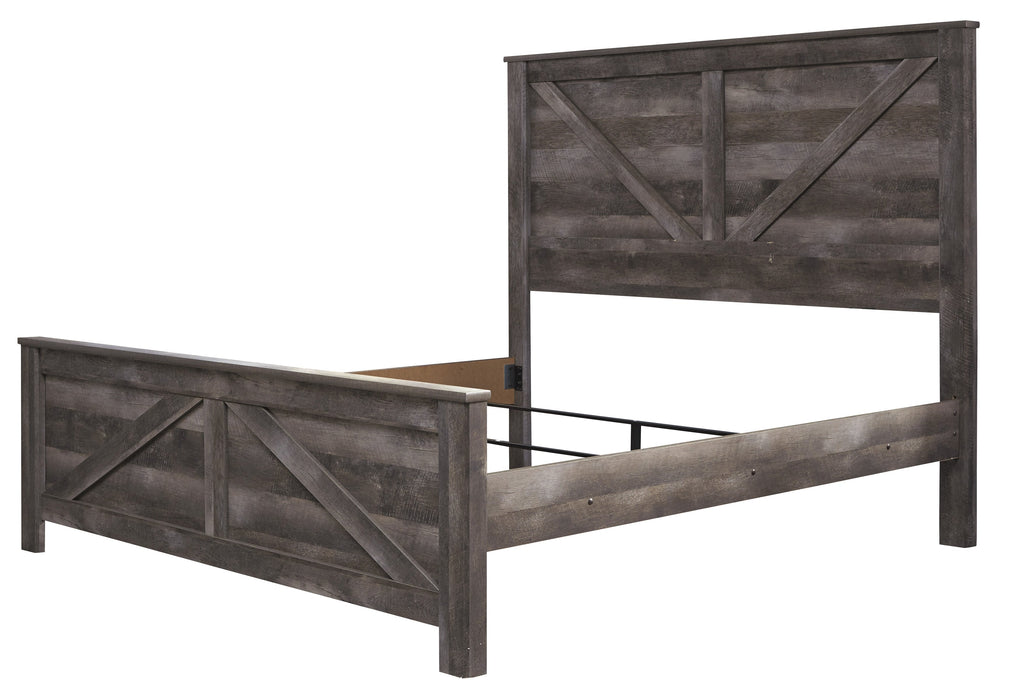 Wynnlow Gray King Crossbuck Panel Bed - Gate FurnitureKing Bed