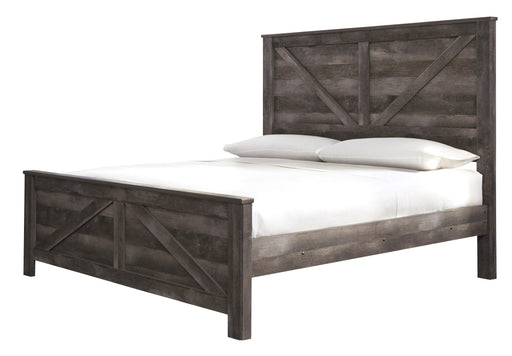Wynnlow Gray King Crossbuck Panel Bed - Gate FurnitureKing Bed