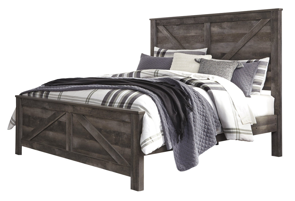 Wynnlow Gray King Crossbuck Panel Bed - Gate FurnitureKing Bed