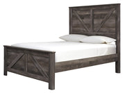 Wynnlow Gray Queen Crossbuck Panel Bed - Lara FurnitureQueen Bed